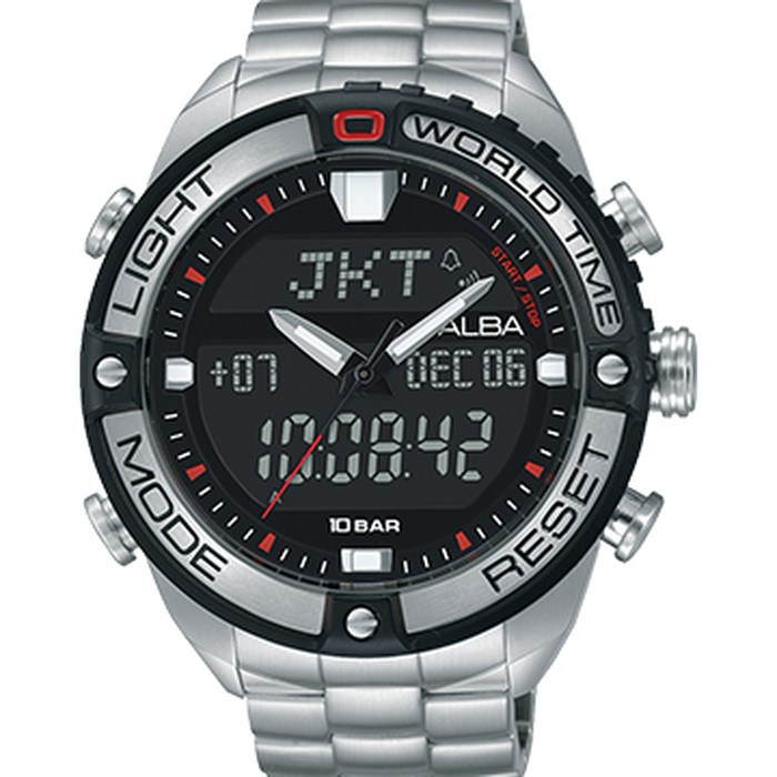 Alba AZ4039X1 Analog Digital Jam Tangan Pria Original AZ4039 Stainless Steel