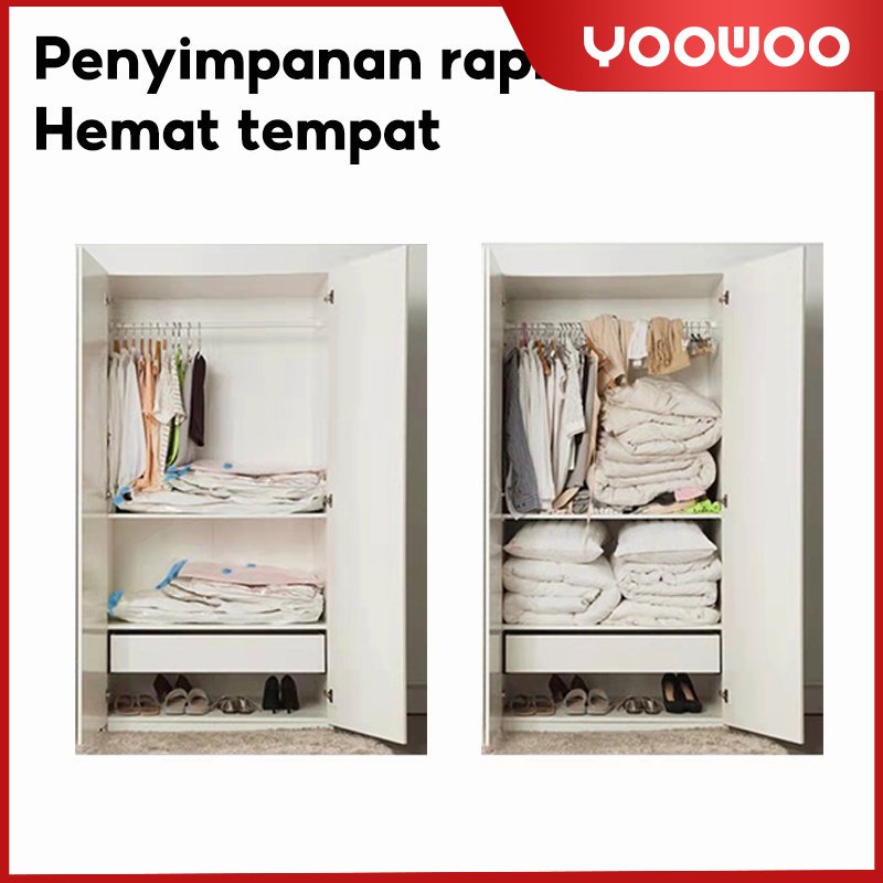 plastik kompresi vakum / plastik penyimpanan selimut / pouch perjalanan / plastik penyimpanan