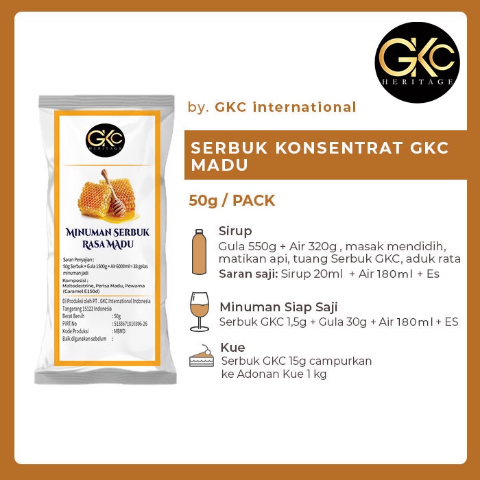 

Bubuk Sirup GKC "Rasa Madu" 50g