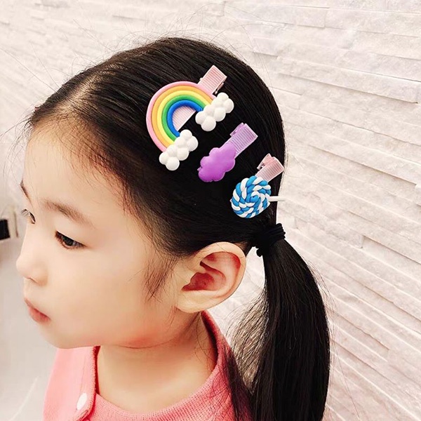 jepit rambut anak-anak pelangi rainbow set children hairclip jje085(2d5)