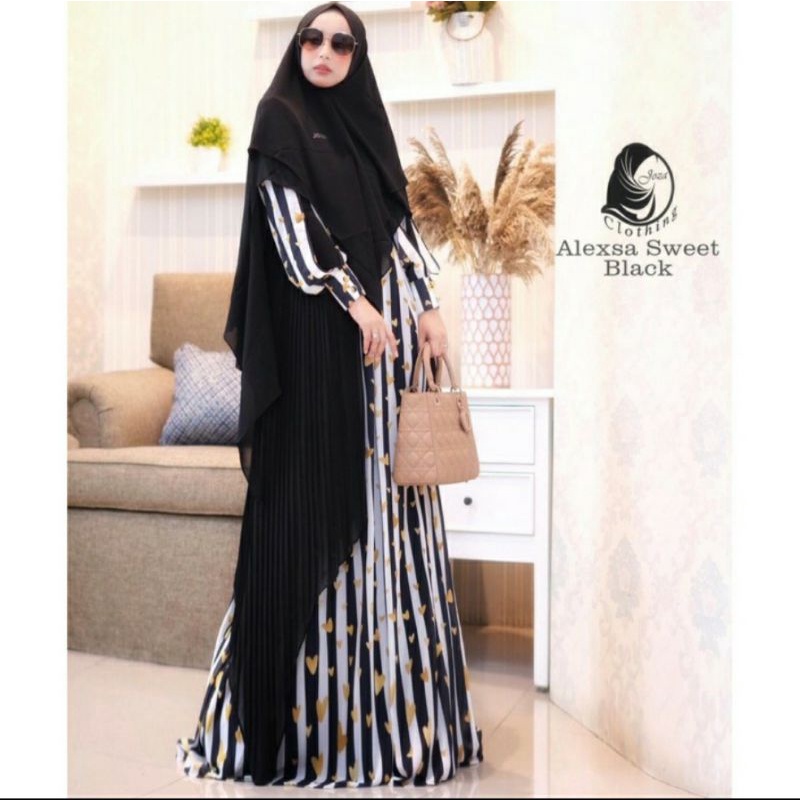 Gamis Set Syar'i Joza Alexa Sweet Black