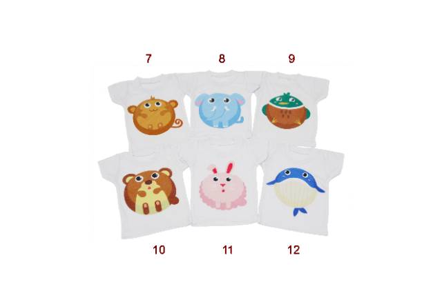 Kaos Oblong Bergambar size S/Kaos Bayi Newborn