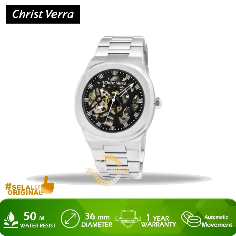 Jam Tangan Christ Verra CV 10458LAT-11 BLK Original Murah