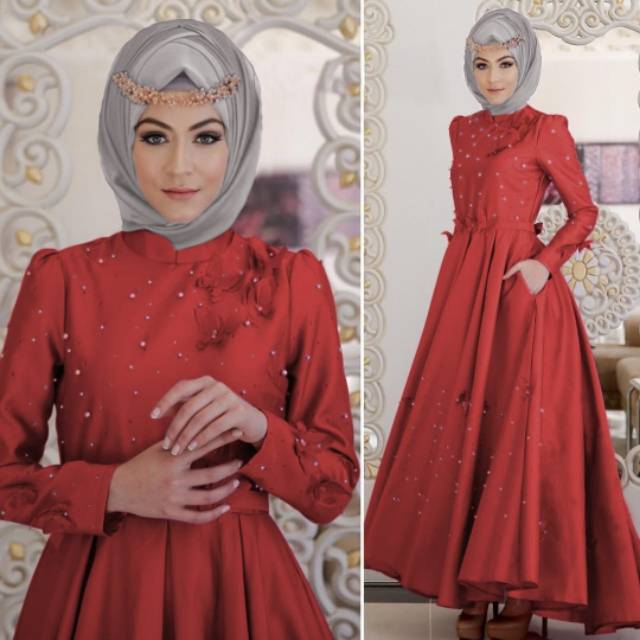 ZR Maxi kupu mutiara / Maxi wanita kekinian (Tersedia 4 warna)