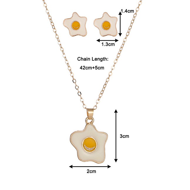 LRC Perhiasan Set Fashion Alloy Earring Necklace Set