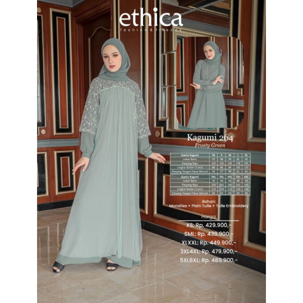 KAGUMI ETHICA SERIES GAMIS KAGUMI 264 FROSTY GREEN KAGUMI 264 MISTY BLUE