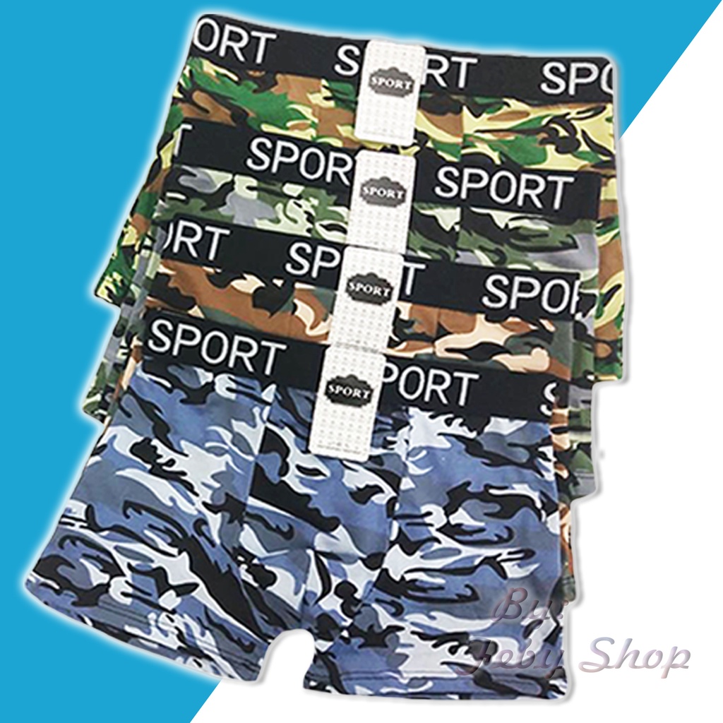 1pcs Celana Dalam Boxer Pria Sport Loreng - Boxer Pria Elastis Adem Nyaman