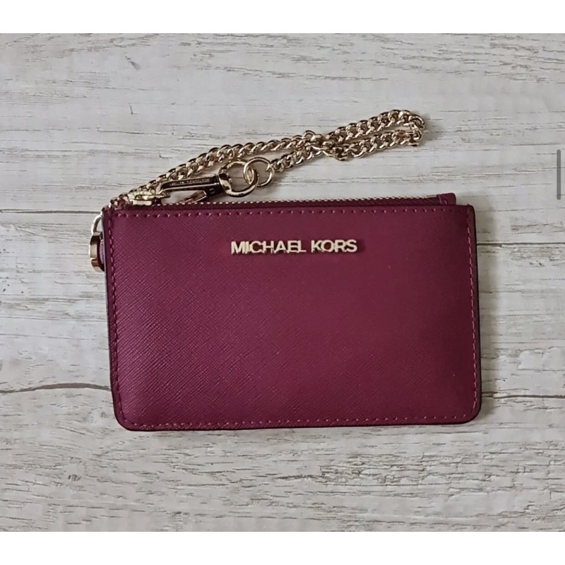 dompet kunci michael kors mk card case berry original authentic wallet