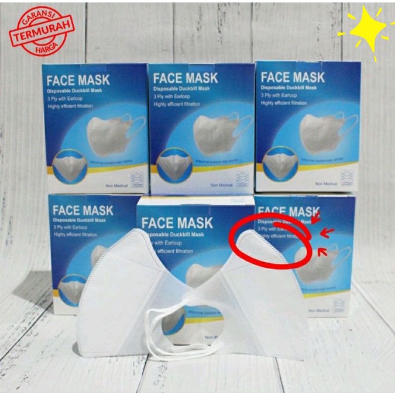 Masker Duckbill Garis isi 50pcs Pakai Box Harga Grosir