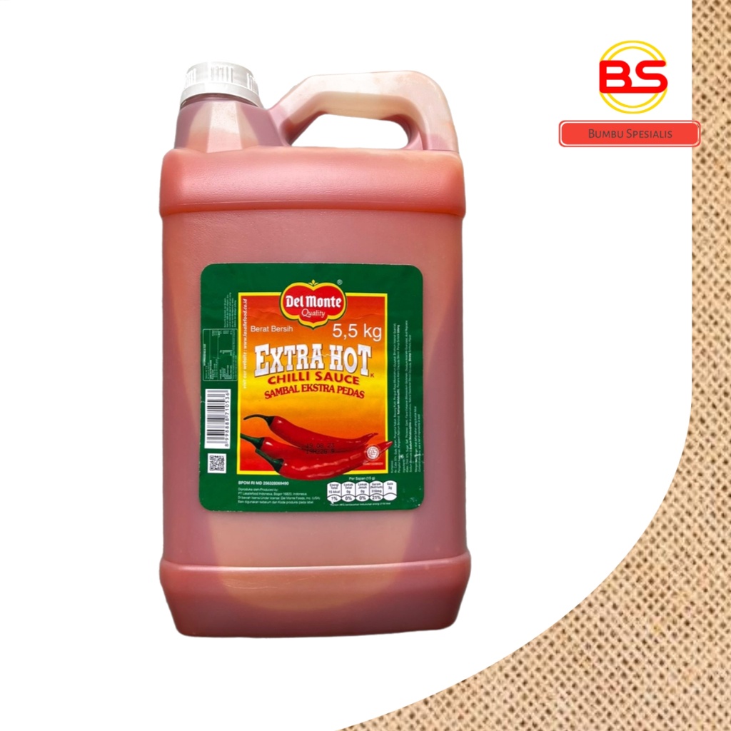 Delmonte Extra Hot Chilli Sauce Drigen / Saus Sambal / Chilli Sauce / Saos Sambal Del Monte 5,5 kg