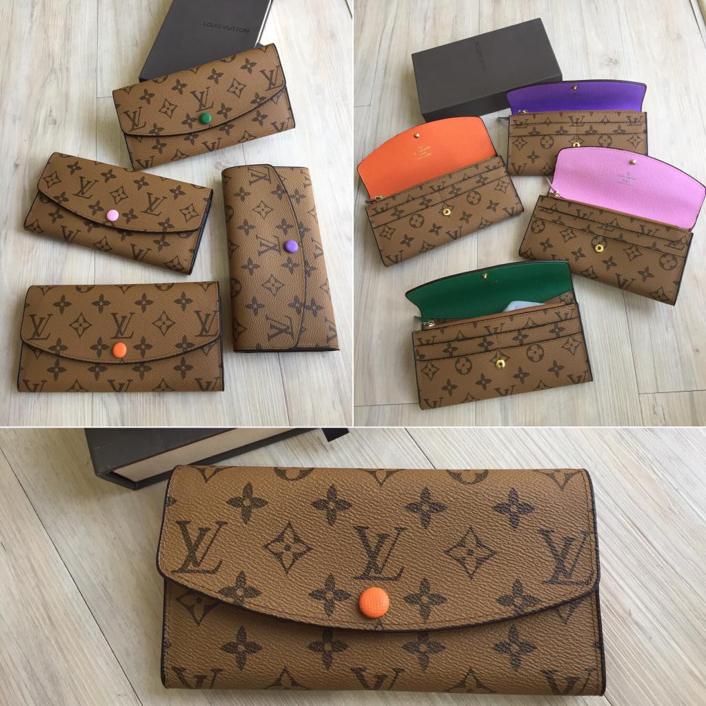 LV Wallet Emilie Long Free Box & Certi Premium Quality