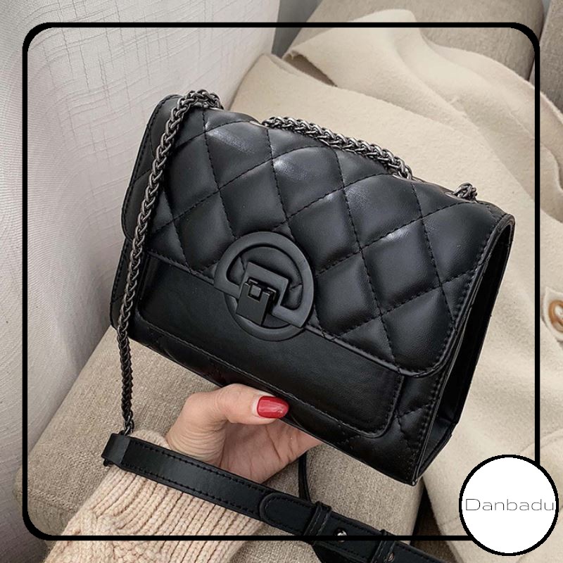 Tas Selempang Fashion Tali Rantai Wanita Simple Elegan Import