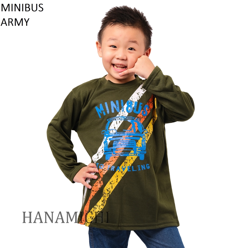 Hanamichi MINIBUS Kaos Sablon Anak Lengan Panjang