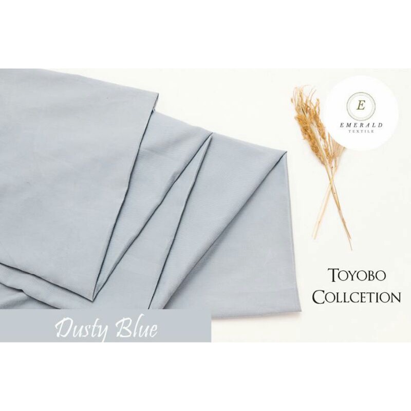 SETENGAH METER Kain Toyobo Fodu / Kain Katun Toyobo Premium - Dusty Blue ( HARGA PER 50cm KAIN )