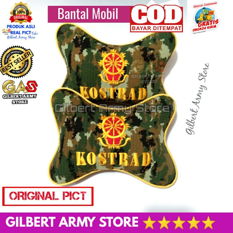 Grosir Bantal MOBIL loreng logo Kesatuan TNI POLRI kopassus Kostrad Unifil Polisi Militer Siliwangi Infanteri Persit Polisi PM  Bareskrim Brimob Raider Gilbert Army Store