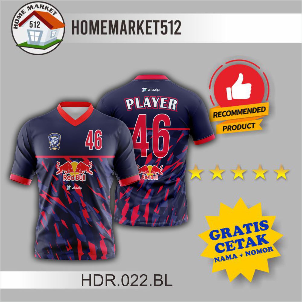 Baju Jersey Bola HDR.022.BL Kaos Jersey Dewasa Printing Premium |HOMEMARKET512-0