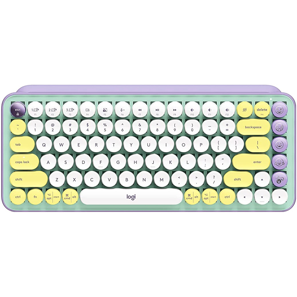 Logitech POP Keys Keyboard Wireless Mechanical Compact, Emoji Keys