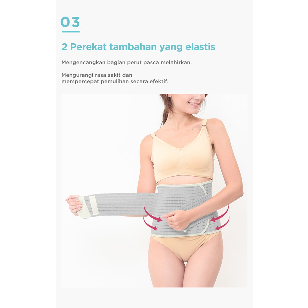 MOOIMOM Bamboo Postpartum Belly Band Korset Pelangsing Pasca Melahirkan Normal &amp; Caesar