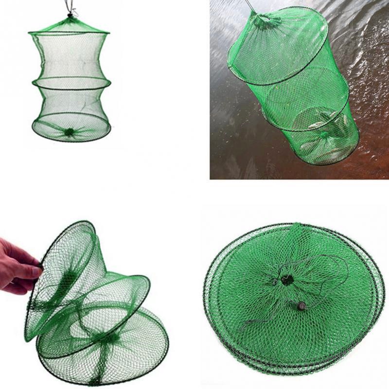 Jaring Pancing Ikan Udang Shrimp Fishing Net Cage Foldable 2 Layers - SCZ620 - Green