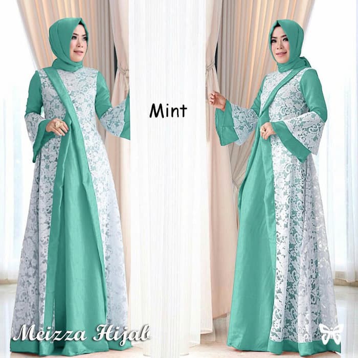 Gamis Meizza Hijab Brukat - Mocca Murah