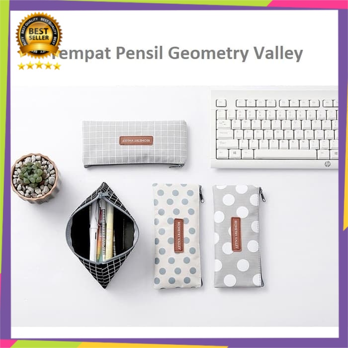 

TEMPAT PENSIL TP0054 Tempat Pensil Geometry Valley Pencil Case / Tempat Kosmetik - abu garis