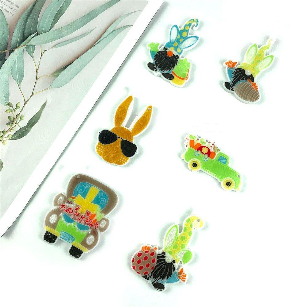 Suyo Cetakan Paskah Liontin DIY Cetakan Silikon Clay Mold Easter Bunny Telur
