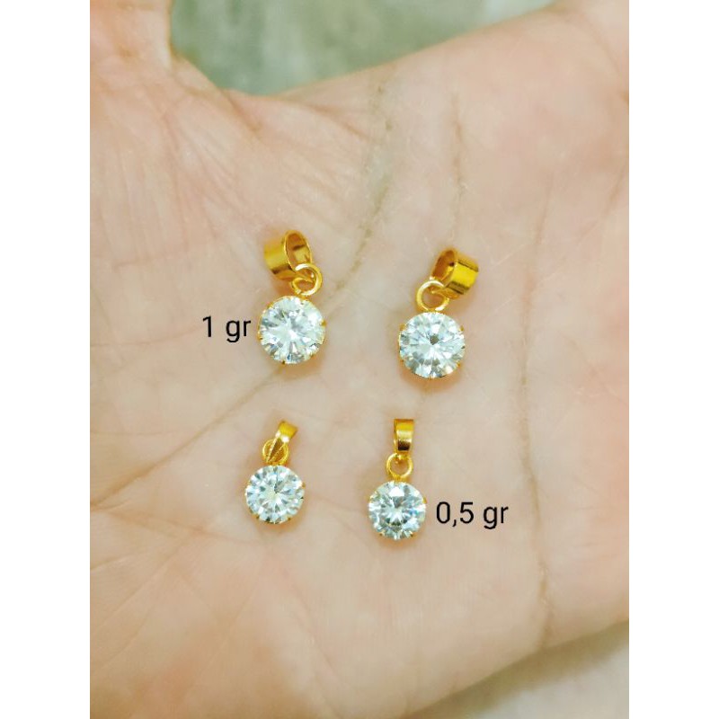 LIONTIN MATA DESI PUTIH ( PERAK 925 ) LAPIS EMAS 24K