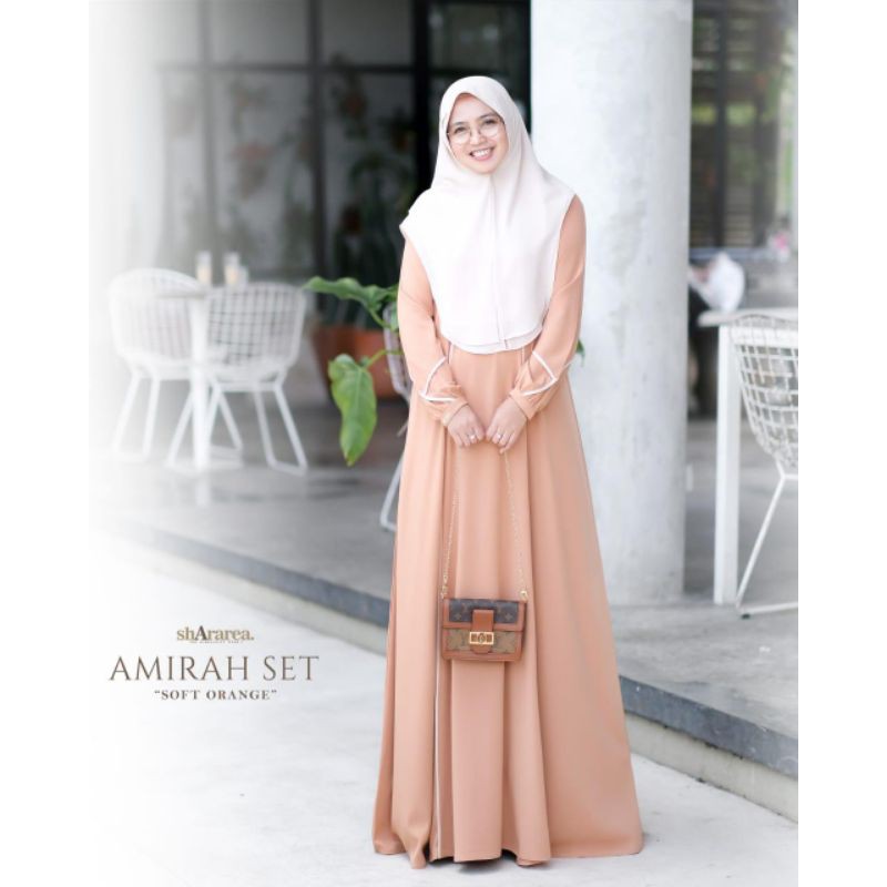 ready stok siap kirim gamis amirah set syar'i syari ORI original by shararea