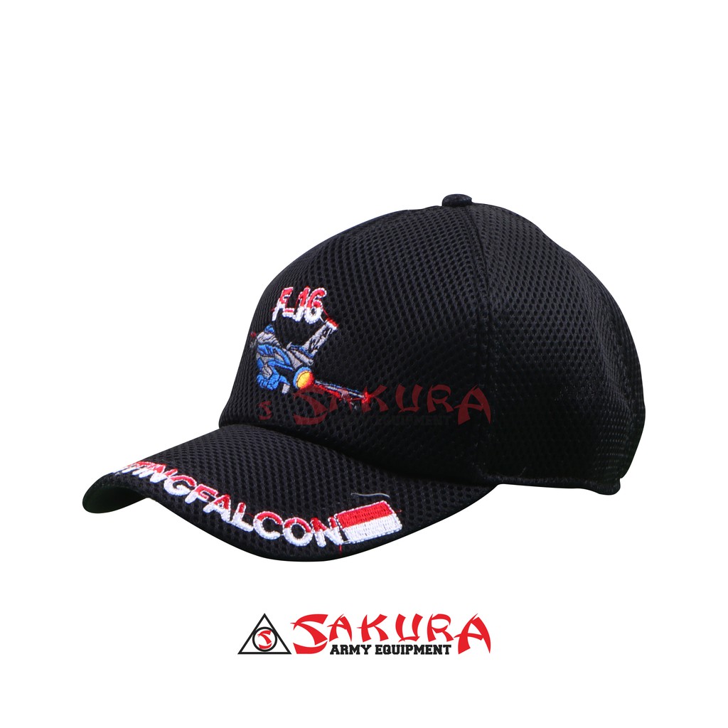 Topi Jaring F16FIGHTINGFALCON MP Warna Hitam