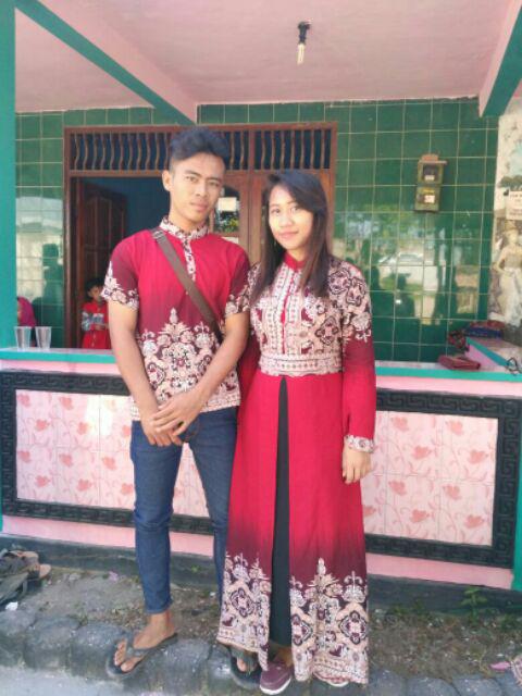 Baju Batik Couple Azalea Gamis Couple Terbaru Gaun Batik Couple Modern Couple Batik Katun Rayon