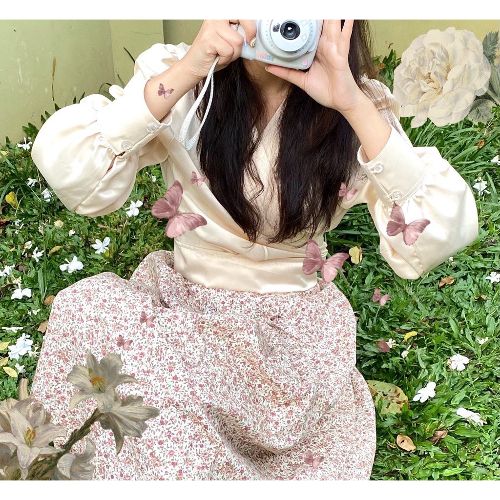 1KG MUAT 4PCS | SATIN SILKY WRAP BLOUSE HITS OOTD SELEBGRAM FASHION GROSIR MURAH WANITA TERMURAH