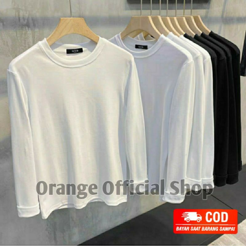 Kaos Lengan Panjang Pria POLOS Baju Lengan Panjang Pria Cotton Combed Atasan Pria Kaos Pria