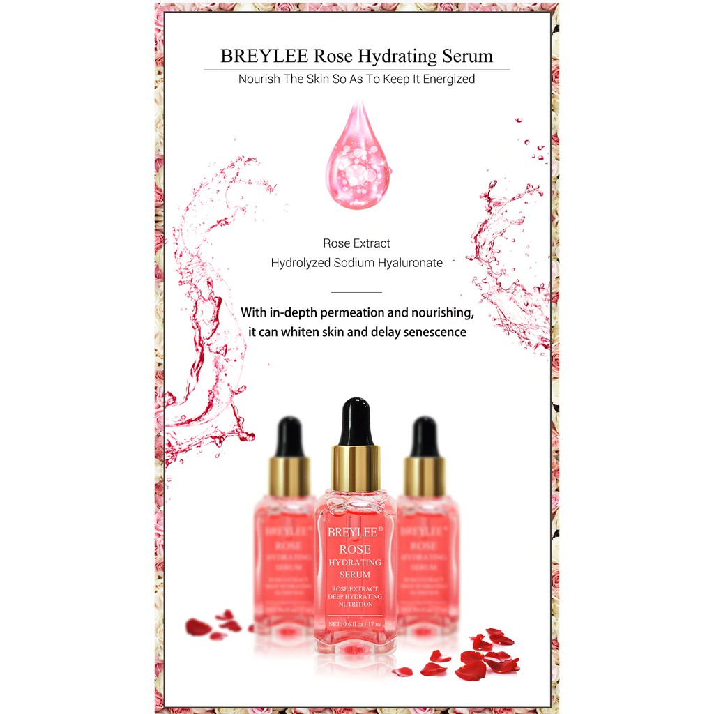 [BPOM] BREYLEE Rose Hydrating Serum untuk Melembabkan / Memutihkan / Menghidrasi / Anti Aging