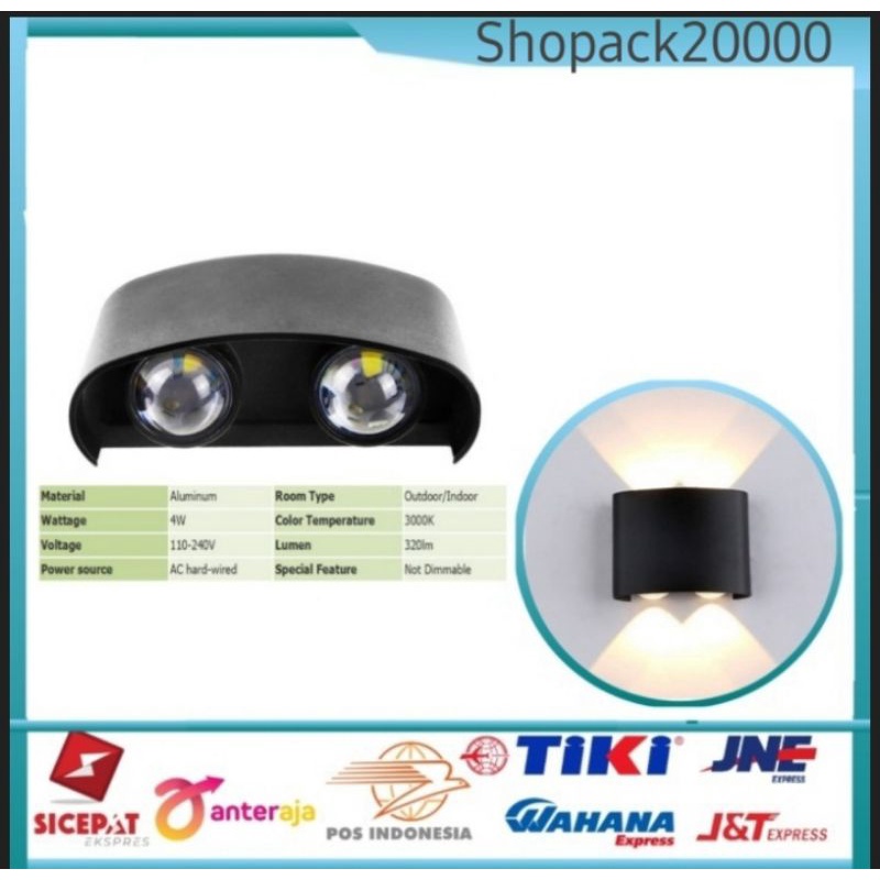 Lampu Dinding Taman Outdoor COB/ LED Wall Light Minimalis 4x1W