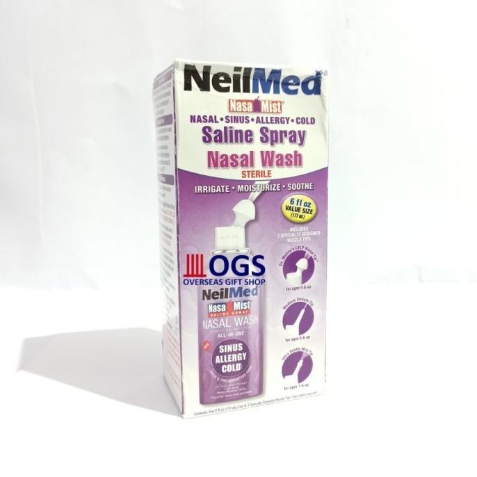 

Neilmed Nasamist Saline Spray Nasal Wash Sterile 177 ml Pencuci Hidung