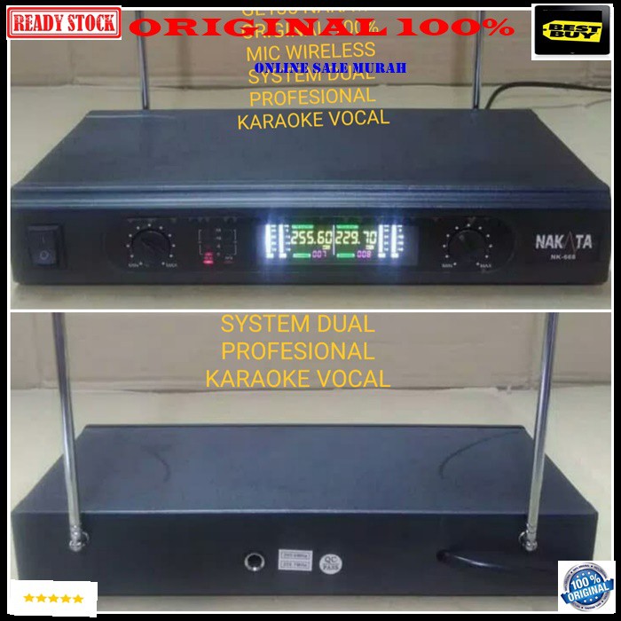 G135 Nakata original 100% mic karaoke sepasang mikrophone Wireless double microphone wireles dual mik pro suara audio sound sistem vokal vocal professional panggung dj studio dobel asli 2 channel  GARANSI UANG KEMBALI 100% JIKA TERBUKTI TIDAK ORIGINAL  ja