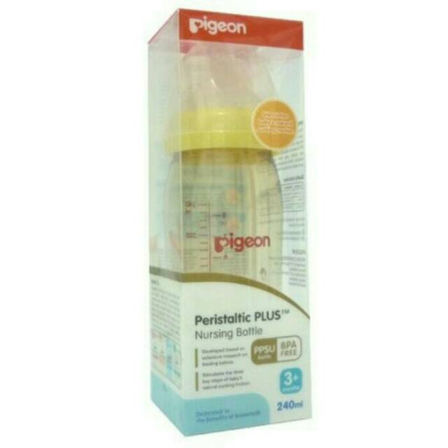 Botol Pigeon PPSU 240ml Wideneck Nipple Size M 3m / Pigeon PPSU Bottle Disney Series