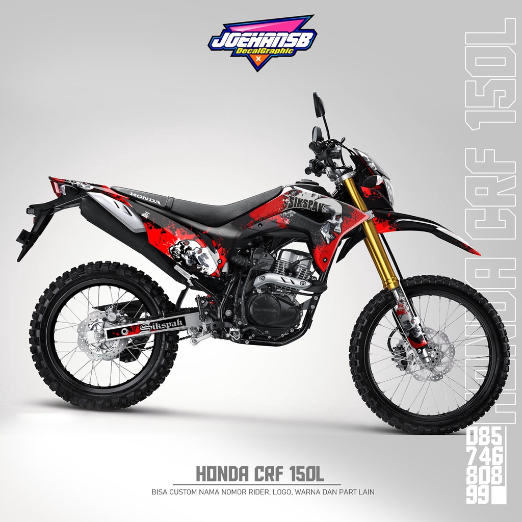 DECAL CRF 150L PREMIUM 3M LAMINASI TEBAL 500mc SUPERGLOSY - STIKER MOTOR CRF 150 L - SIKSPACK