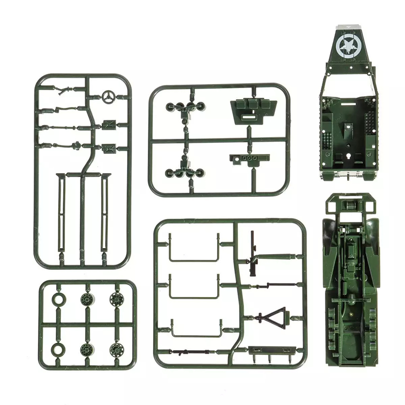 Mainan Simulasi Truk Militer M3 M35 BTR 80 Bahan Karet 4D Skala 1: 72