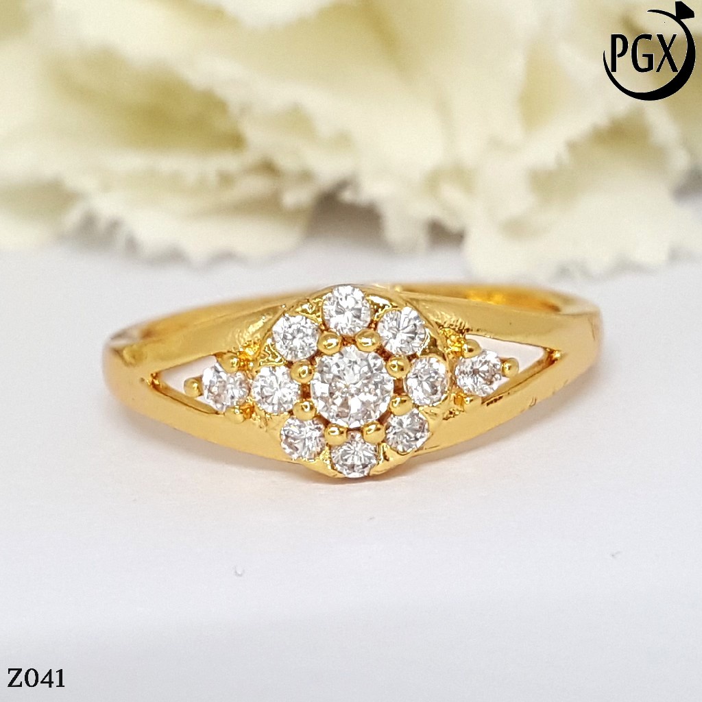 PGX Cincin Xuping Wanita Lapis Emas Aksesoris Perhiasan Fashion Premium - Z041