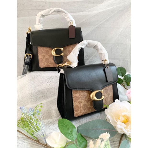 Coach Tabby top handle black tan free box