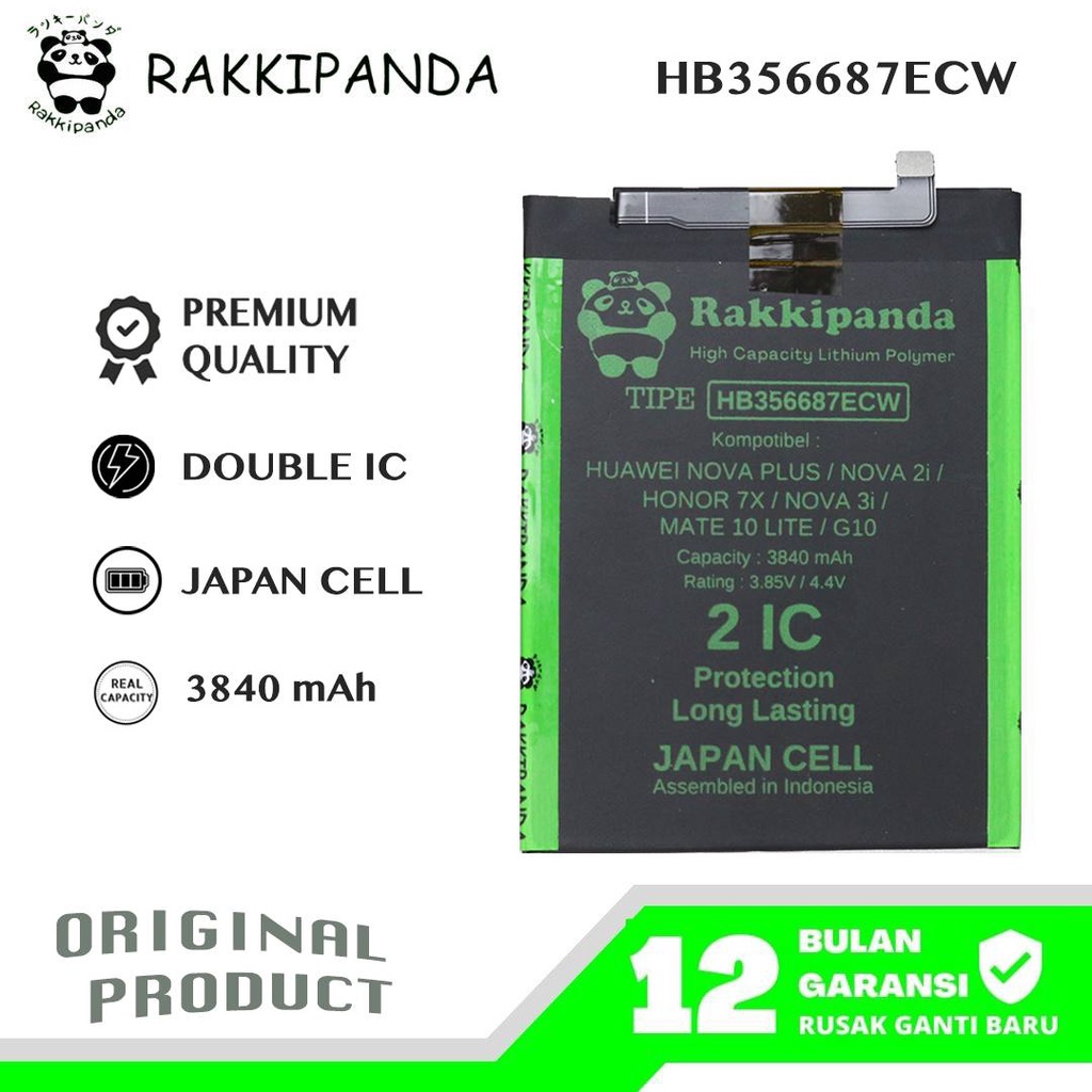 R/K- RakkiPanda - HB356687ECW Nova Plus / Nova 2 Plus / Nova 2I / Honor 7X / Nova 3I / Mate 10 Lite / G10 / P30 Lite Batre Batrai Baterai