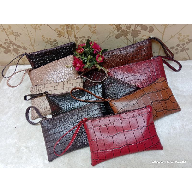 Clutch croco /Dompet wanita croco/cluth hits