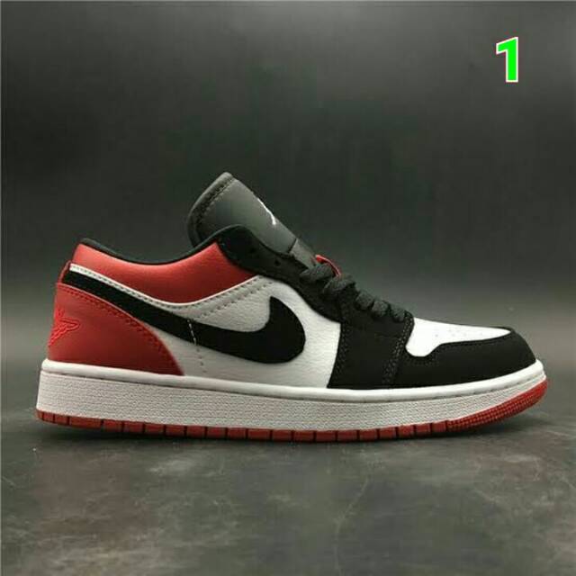 Sepatu Nike Air Jordan 1 Low Black Toe Size 39-44 Premium