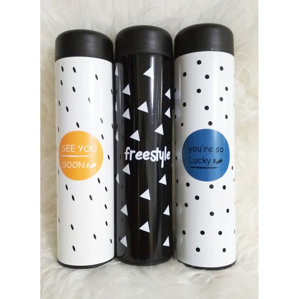 Jual Termos Polkadot 500ml Stainlees steel Vacuum Mug   Termos Air B88 1   Merah Muda