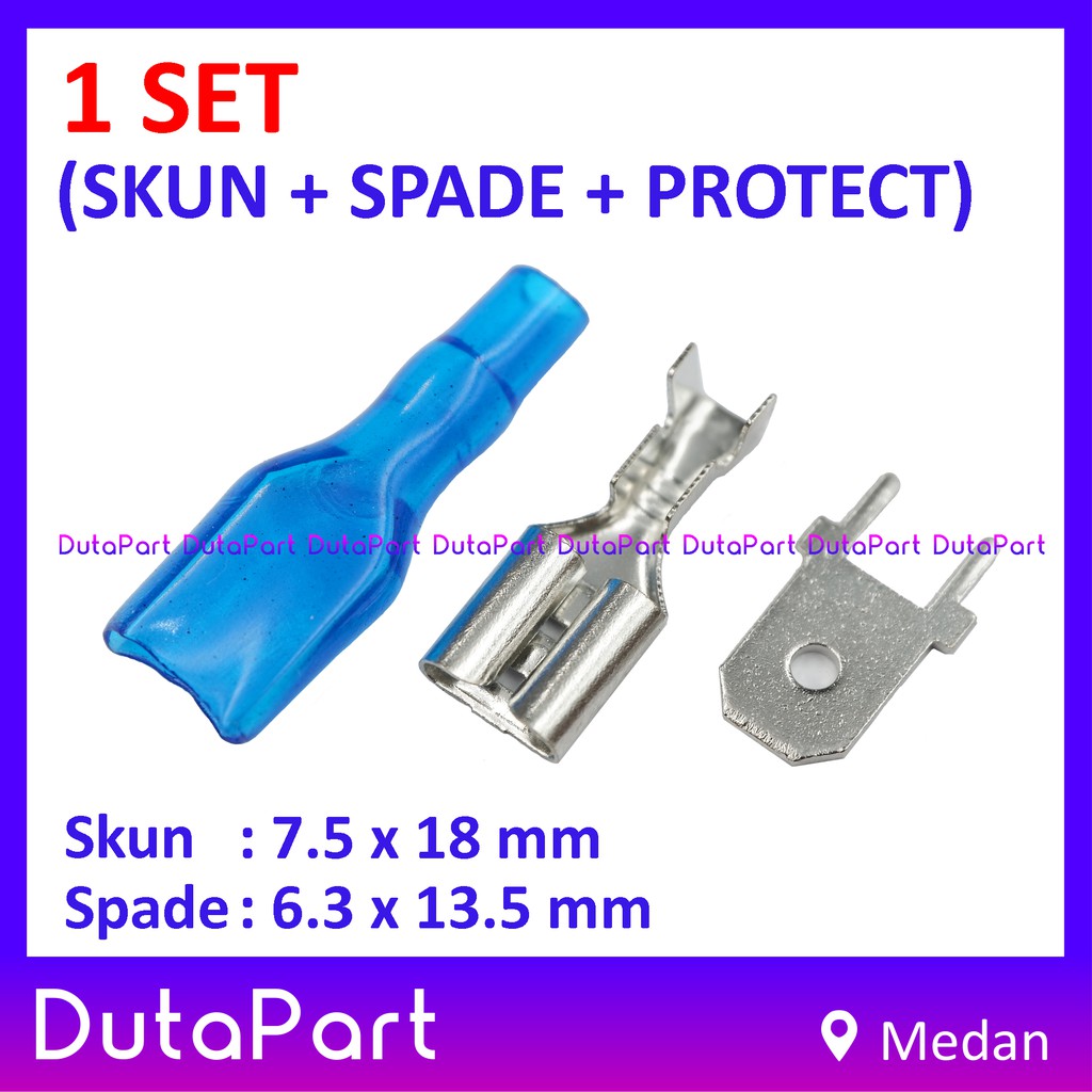 1 SET Skun Betina Female + Spade PCB + Protect Karet 6.3mm 7mm 7.5mm Speaker Twitter