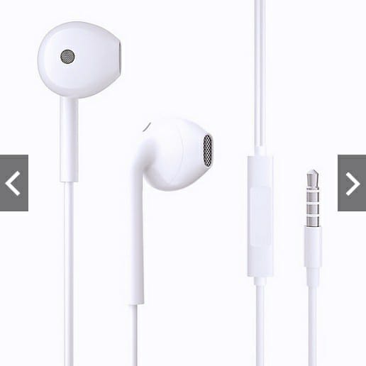 Headset / Handsfree Ori Copotan Oppo Vivo Earphone Universal Stereo 3.5mm AUX With Mic Suara Bening