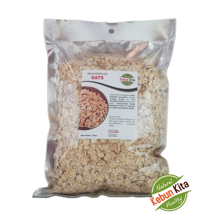 

Oatmeal 500gr ( Reguler Rolled Oat Meal )