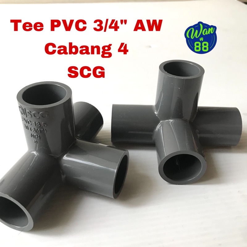 Tee PVC 3/4” AW Cabang 4 SCG