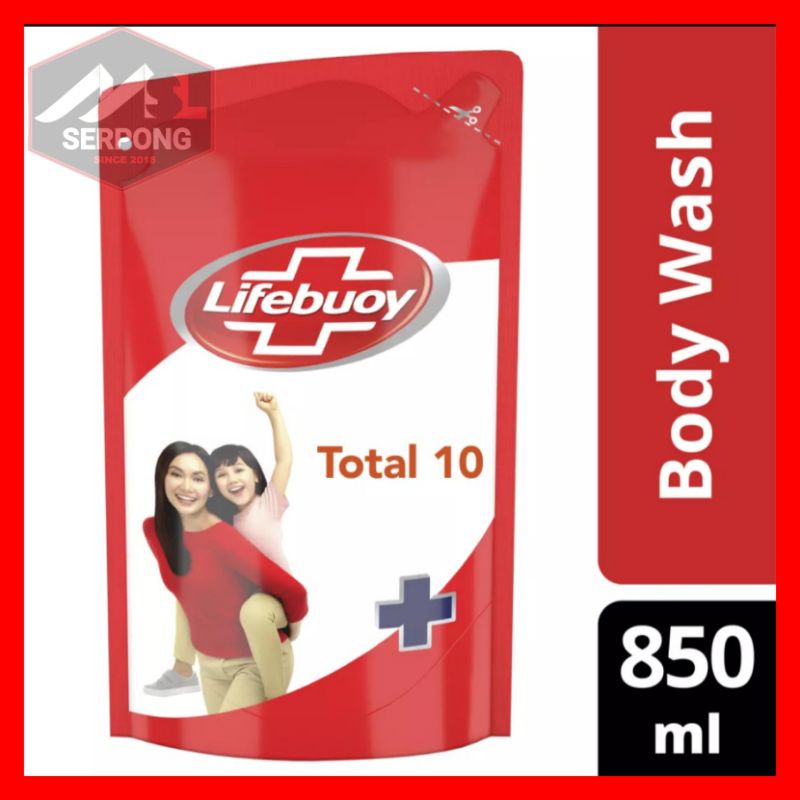 LIFEBUOY SABUN MANDI CAIR TOTAL 10 (MERAH) 825ML / SABUN MANDI CAIR / LIFEBUOY